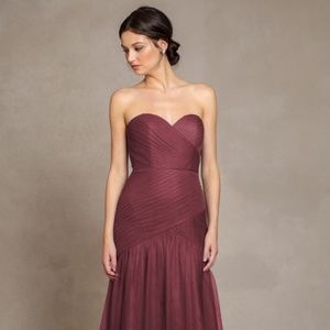 Jenny Yoo Ava Bridesmaid Soft Tulle Cabernet dress - Size 12